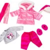 Kleider Für Puppen 42-46 Cm: 6-tlg. - Shirt, Hose, Jacke, Mütze, Schal...