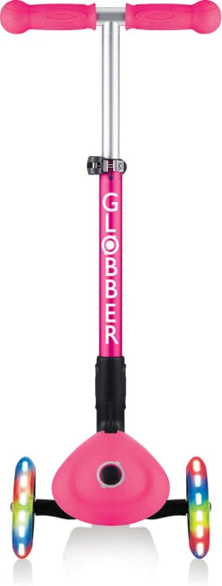 GLOBBER JUNIOR FOLDABLE LIGHTS Fuchsia Pink, Mit Leuchtrollen -Kinderspielzeug globber junior foldable lights fuchsia pink mit leuchtrollen 3