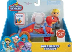 JAZWARES Dino Ranch Fahrzeug Jon & Blitz' Streitwagen -Kinderspielzeug jazwares dino ranch fahrzeug jon and blitz streitwagen 3