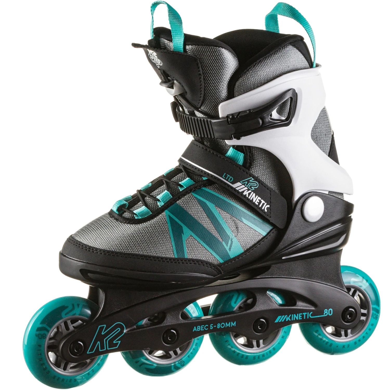 K2 Inline-Skates KINETIC 80 PRO LTD In Black-turquoise 1 K2 Inline-Skates KINETIC 80 PRO LTD In Black-turquoise