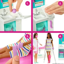 MATTEL Barbie Krankenstation Set Mit Puppe (Brünett), Anziehpuppe Inkl. Zubehör -Kinderspielzeug mattel barbie krankenstation set mit puppe brunett anziehpuppe inkl zubehor 2