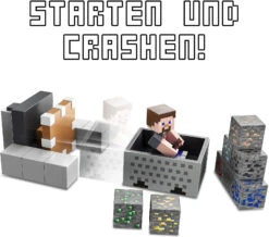MATTEL Minecraft Minecart Mayhem Spielset Mit Steve-Figur Und Zubehör -Kinderspielzeug mattel minecraft minecart mayhem spielset mit steve figur und zubehor 8
