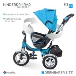 Dreirad KS07 In Blau -Kinderspielzeug miweba dreirad ks07 in blau 2