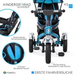 Dreirad KS07 In Blau -Kinderspielzeug miweba dreirad ks07 in blau 3