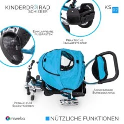 Dreirad KS07 In Blau -Kinderspielzeug miweba dreirad ks07 in blau 4