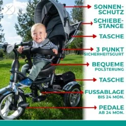 Dreirad KSF10 In Grau -Kinderspielzeug miweba dreirad ksf10 in grau 3