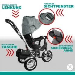 Dreirad KSF10 In Grau -Kinderspielzeug miweba dreirad ksf10 in grau 6