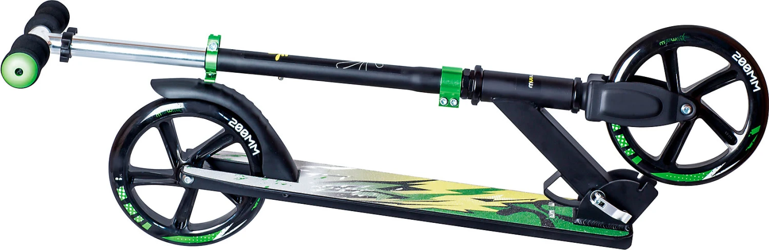Aluminium Scooter 200 Mm Schwarz-Grün-Gelb 2 Aluminium Scooter 200 Mm Schwarz-Grün-Gelb – Bild 2