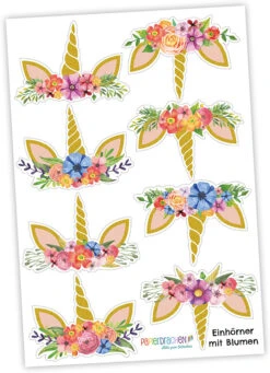 Adventskalender Geschenktüten-Set Einhörner Mit Blumen - Weiße Tüten -Kinderspielzeug papierdrachen adventskalender geschenktuten set einhorner mit blumen weisse tuten 2