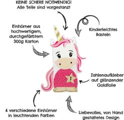 Adventskalender-Set Einhorn - Vorgestanzt - Mit Goldenen Zahlen 8 Adventskalender-Set Einhorn - Vorgestanzt - Mit Goldenen Zahlen -Kinderspielzeug papierdrachen adventskalender set einhorn vorgestanzt mit goldenen zahlen 2