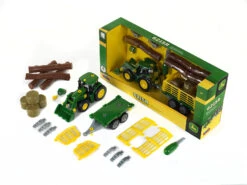 Theo Klein John Deere Traktor Mit Holz- Und Heuwagen